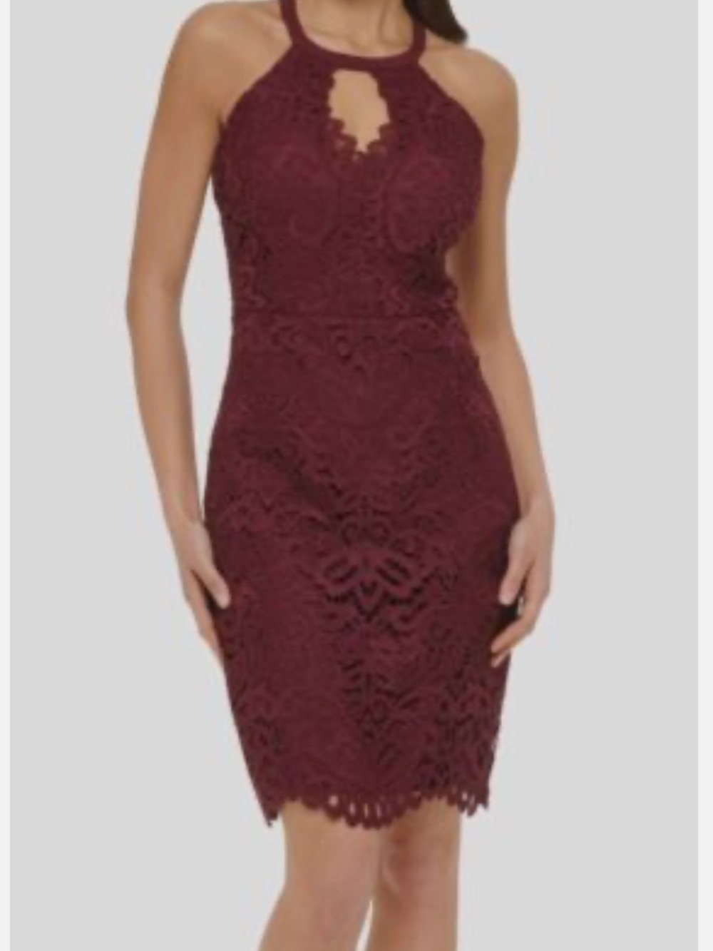 Guess Lace Halter burgundy Dress